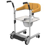 Hydraulic Patient Lift Rolling Shower Chair with Wheels, Lightweight Commode for Seniors, Patient Transfer and Transport Wheelchair for Enhanced Accessibility