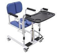 Hydraulic Patient Lift Transfer Chair,330.7lbs Adjustable Lifting Height with 4 Silent Universal Wheels Wheelchair Transfer Aid for Elderly Suitable for Families, Nursing Homes, and Hospitals Blue