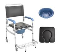 Hydraulic Patient Lift Transfer Chair for Elderly Care and Disabled Commode for Toilet with Arms,Commode Toilet with Removable Bucket for The Disabled,Shower Wheel for Inside