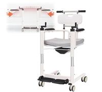 Hydraulic Patient Lift Transfer Chair for Elderly Care redWheel, for Home, BedsideAid for Nursing Paralyzed with Potty, for Handicapped,Bedside Commode with Wheels.