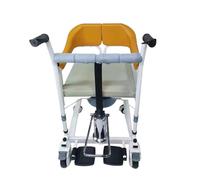 Hydraulic Patient Lift Transfer Chair for Elderly Disabled w/180° Split Seat and Potty Portable Lifter Home Bedside Commode Shower Wheelchair