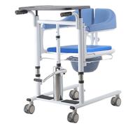 Hydraulic Patient Lift Transfer Chair with Height Adjustment, Split Seat, and Locking Casters for Home Care and Convalescent Institutions