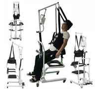 Hydraulic Patient Lift W/Lifting Device & Brake Wheels, Electric Body Transfer Assist Machine(331lb Load), Adjustable 40-73cm Seat Height & 98-131cm Lifting