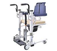 Hydraulic Patient Lift Wheelchair for Home w/180° Split Seat and Bedpan Portable Transfer Chair Bedside Commode 130kg/286lbs for Elderly Disabled