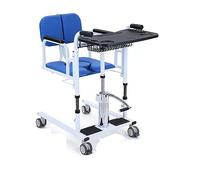Hydraulic Patient Transfer Lift for Home Use with 180° Split Seat and Commode, Dining Table, Portable Transport Wheelchair, Steel Toilet for the Elderly