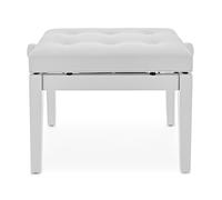 Hydraulic Piano Stool by Gear4music Satin White