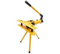 Hydraulic Pipe Bender 10T Hydraulic Bender Tube Bending Manual Exhaust Pipe Tubing Machine Tool with 6 Molds, Yellow and Black Manual Hydraulic Pipe Bender for Heating and Piping Construction