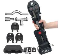 Hydraulic Pipe Crimper Cordless Tool with 3 Jaws and 2 Batteries for Plumbing Tasks