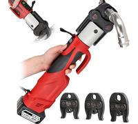 Hydraulic Pipe Press Tool, Cordless Crimping Tool Kit with 3 Crimp Jaws for 12-54mm Stainless Steel Piping Systems
