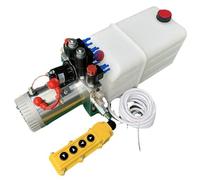 Hydraulic Power Unit, 8L Fuel Tank, DC Double Acting Solenoid Hydraulic Pump, Lift Power Unit Auto Pump, with Quick Starting Remote Control, for Automotive Lifting, Multipurpose