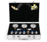 Hydraulic Pressure Gauge Test Kit, Excavator Hydraulic Pressure Meauring Device With 9 Couplings 3 Pressure Gauges, Industrial Accumulator