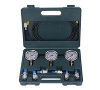 Hydraulic Pressure Test Kit 3 Gauge 6 Coupling 3 Hose Portable Hydraulic Pressure Test Box for Excavators Pumps and Industrial Hydraulic Systems with Oil - Filled Vibration -