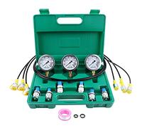 Hydraulic Pressure Test Kit, 3 Pressure Gauges 25Mpa/40Mpa/60Mpa 6 Test Couplings 3 Test Hoses 1 Storage Case Diagnosis Tester Gauge Set for Excavator Construction Machinery Upgraded Version