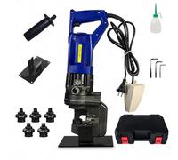 Hydraulic Puncher 1400W Heavy Duty Metal Hole Punch Tool with Base Platform, Electric Punching Machine for Thick Copper Busbar & Structural Iron