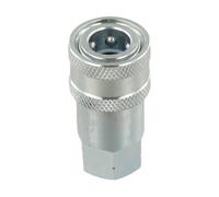 Hydraulic Quick Coupler 3/8 1/4 NPT Threaded Tractor Connector | This hydraulic quick coupler conforms to standard 7241-1 A specifications for compatibility with industrial connectors.
