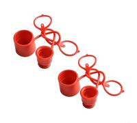 Hydraulic Quick Coupler Dust for 2 Sets - Flat Face Rubber Protector for Tractor Excavator Loader - Red Weatherproof Seal for 1/4" 3/8" 3/4" Connectors(3/4)