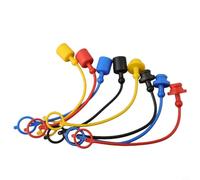 Hydraulic Quick Coupler Dust for ISO7241-A, 4 Pairs PVC Rubber Protective Covers for Parker 6600 Aeroquip 5600 Hansen HA15000, 1/4 3/8 1/2 NPT, Red Yellow Blue Black(1/2)