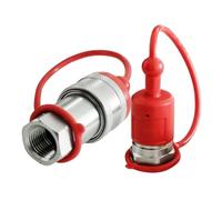 Hydraulic Quick Couplers - Hydraulic Quick Connect Couplings with Dust Cover,Heavy Duty High-Strength Fluid Transfer Tool,for High-Pressure Industry Agricultural Equipment