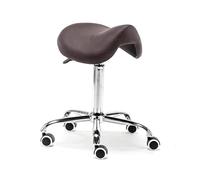 Hydraulic Saddle Rolling Stool with Wheels, Adjustable Height 19-23 Inches for Clinics, Spas, and Salons