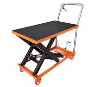 Hydraulic Scissor Lift Jack Table, 250kg/500LB Capacity Mobile Lifting Platform Table Trolley Cart with 4 Wheels (2 Lockable) & Anti-Slip Mat, 28-72cm Adjustable Height Hydraulic Motorcycle Lift Table