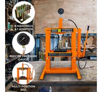 Hydraulic Shop Press 10 Ton Tonne Bench Mount Pressure Gauge Workshop Garage