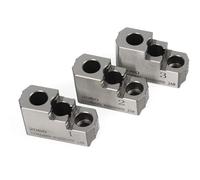 Hydraulic Steel Hard Jaws for Serration Lathe, 12 Inch Double Step Lathe Chuck Serrated Steel Hard Chuck Jaws, Set of 3
