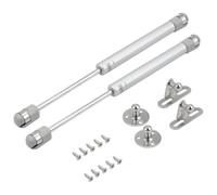 Hydraulic Support Hinge for Cabinet Doors, Stable Lift Mechanism | Iron and Plastic Rubber Build, Silver Finish, Smooth Burr Free Surface, for Wardrobe and Bookcase Use