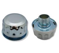 Hydraulic Tank Breather Cap for Oil & Fuel Reservoir - Metal Filler Vent Cap (with Flange, BSP 1 in Threaded, Chrome Plated)