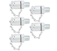 Hydraulic Testing Adapter PTPPT/, 5Pcs Thread Test Coupling Connectors, Pressure Measuring Kit with Carbon Steel Galvanized Material, for Hydraulic and Pressure Detection (NPT1/4)