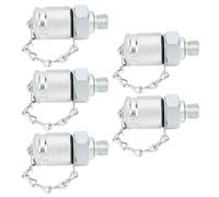 Hydraulic Testing Adapter PTPPT/, 5Pcs Thread Test Coupling Connectors, Pressure Measuring Kit with Carbon Steel Galvanized Material, for Hydraulic and Pressure Detection (M10*1.25)