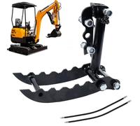 Hydraulic Thumb Clamp for Mini Excavators, Durable Steel Construction for Enhanced Grip and Digging Efficiency, Compatible with Single and 3-Hole Diggers, Includes 2 Hydraulic Hoses
