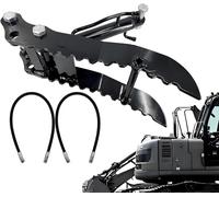 Hydraulic Thumb Clip for Mini Excavators and Small Diggers, Durable and Wear-Resistant, Includes 2 M14 Hoses and Screws, Fits Most Up to 2 Tons