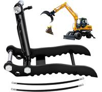 Hydraulic Thumb Clip Mini Excavator Single Hole Attachment Mn Steel Construction Durable Abrasion Resistan.t for Construction Landscaping Waste Recycling Gardening Orchard Singleholethumbclip