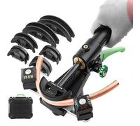 Hydraulic Tube Bender Kit 7 Dies for HVAC, Manual Pipe Bending Tool 90 Degree Bend Copper Aluminum Steel Tubing 1/4-7/8 Inch with Portable Case