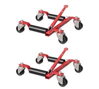 Hydraulic Wheel Car Dolly Set of 2, Vehicle Positioning Skates with Ratcheting Foot Pedal & Wheels, 680kg Capacity Per Dolly, Heavy Duty Van Positioning Garage Jack for Cars Trucks Motorcycles-Blue