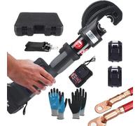 Hydraulic Wire Crimper, Portable Rechargeable Electric Machine, 16-400mm² Handheld Terminal Crimping Plier with OLED Display
