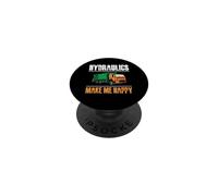 Hydraulics Make Me Happy Funny Garbage Truck Driver PopSockets Adhesive PopGrip