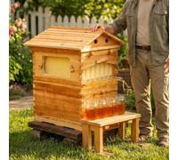 Hydravex Automatic Beehive Kit with 7pcs Auto Super Frames, Bee House with 1pcs Super Boxes, 1pcs Brood Boxes(No Brood Frames), Bee Hives Starter Beekeeping Kits | Automatic Honey Extraction