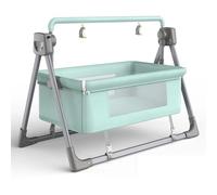 Hydravex Baby Bedside Sleeper, Next to Me Crib, Breathable Mesh, Safe & Stable Design, Electric Baby Swing Bedside Cradle Baby Crib with 5 Swaying Gears and Mosquito Green