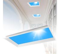 Hydravex Smart Blue Sky Light, False Window Light Panel with Remote Control, Artificial Skylight with Adjustable Brightness, for Living Room, Bathroom, Office Sunshine-30 * 120Integrated