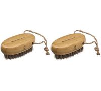 Hydrea London Bamboo Nail brush with Mane & Cactus Bristle (Pack of 2)