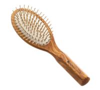Luxe Olive Wood Hair Brush with Anti-static Olive Wood Pins and Rubber Cushion for Smooth Detangle Hydrea London Natural One Size