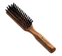 Hydrea London Luxe Olive Wood Hair Brush With Boar Bristles For Smooth Styling In Natural Natural