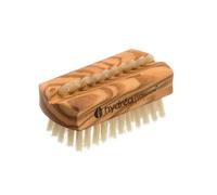 Hydrea London Luxe Olive Wood Travel Nail Brush With Natural Bristle In Brown Brown One Size