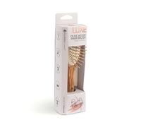 Hydréa London Olive Wood Travel Hair Brush with Wooden Pins & No-Pull Comfort Cushion - Luxury Anti-Static Detangler Hairbrush Designed for Women and Men