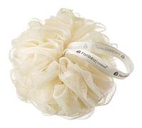 Hydrea London Shower Pouf, Bath Loofah, Mesh Sponge, Exfoliating Bath Scrunchie, Large Shower Puff Scrub, Body Cleansing Shower Puff for Men & Women - Cream