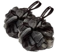 Hydrea London Spa Luxury Bath And Shower Buffers For Cleansing And Exfoliating - 2 Pack Pebble Black In Charcoal Charcoal L