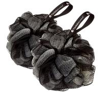 Hydrea London Spa Luxury Bath & Shower Buffers for Cleansing & Exfoliating - 2 Pack Pebble Black in Charcoal | Size: Large Hydrea London Charcoal L
