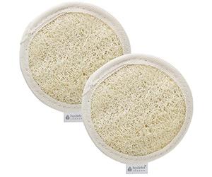 Hydrea London - Twin Pack Organic Egyptian Natural Loofah Face Exfoliator Pad - Double Sided Face Loofah Dry Skin Exfoliator - Eco Friendly Natural Luffa Face Scrub Sponge 10cm