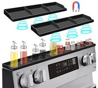 Hydream Stove Top for Silicone Shelf,30 Inch Magnetic Shelf Over the Stove Spice Rack,Kitchen Shelf for Above Stovetop Organizer Magnet Flat Back of Stove Storage Suctioned for The Stove-Black